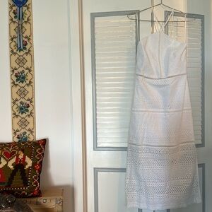 Elegant White Halter Dress